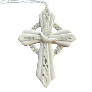 Hanging Cross Ornament With Dove